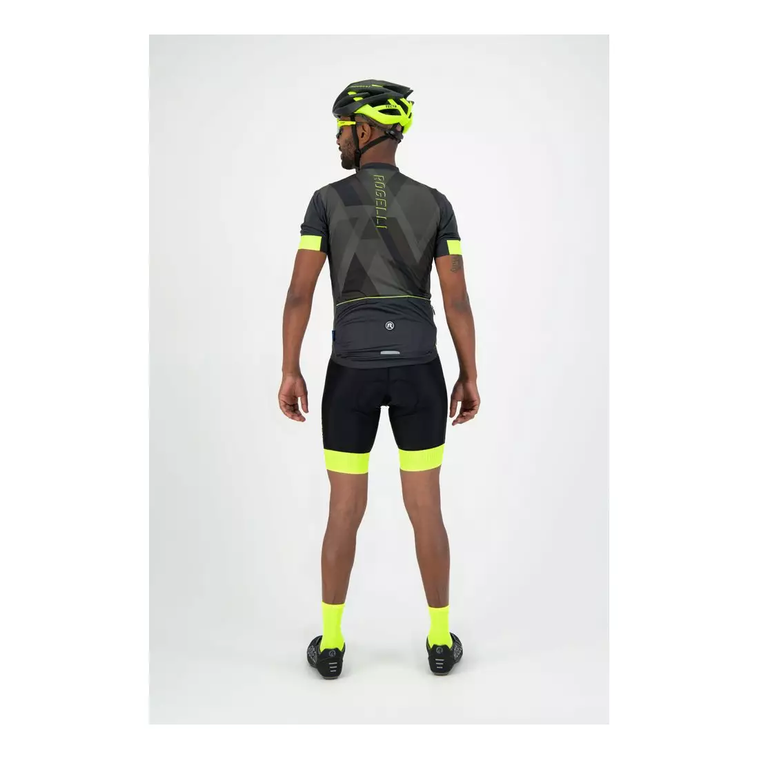 ROGELLI men's cycling shorts with suspenders FLEX yellow fluorine