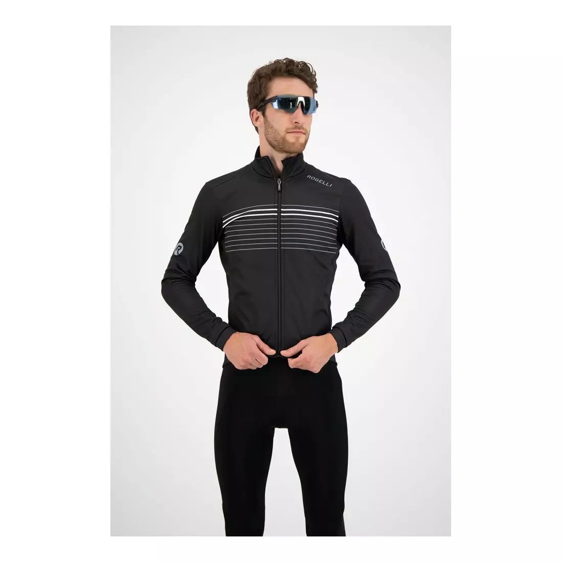 ROGELLI men's winter cycling jacket KALON black and white