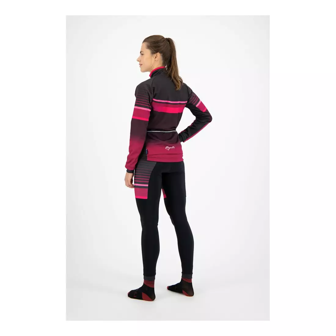 ROGELLI women's winter cycling pants with braces IMPRESS black/pink