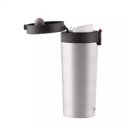 VIALLI DESIGN FUORI thermal mug 400 ml, brushed steel