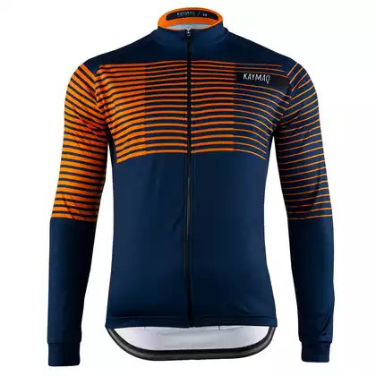 KAYMAQ DESIGN M66 men's cycling thermal jersey navy blue