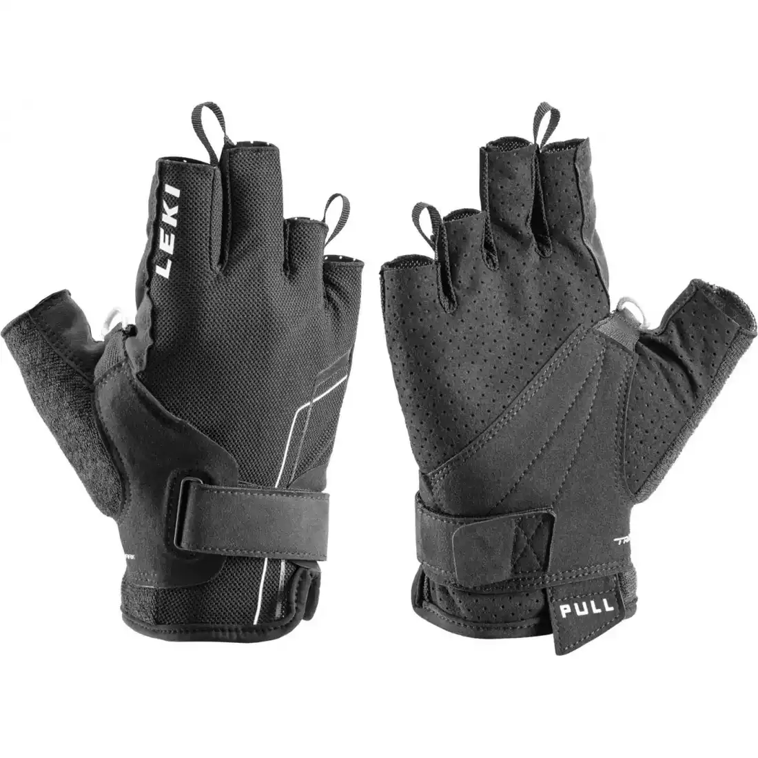 LEKI Nordic Breez Shark Short trekking gloves, black and white