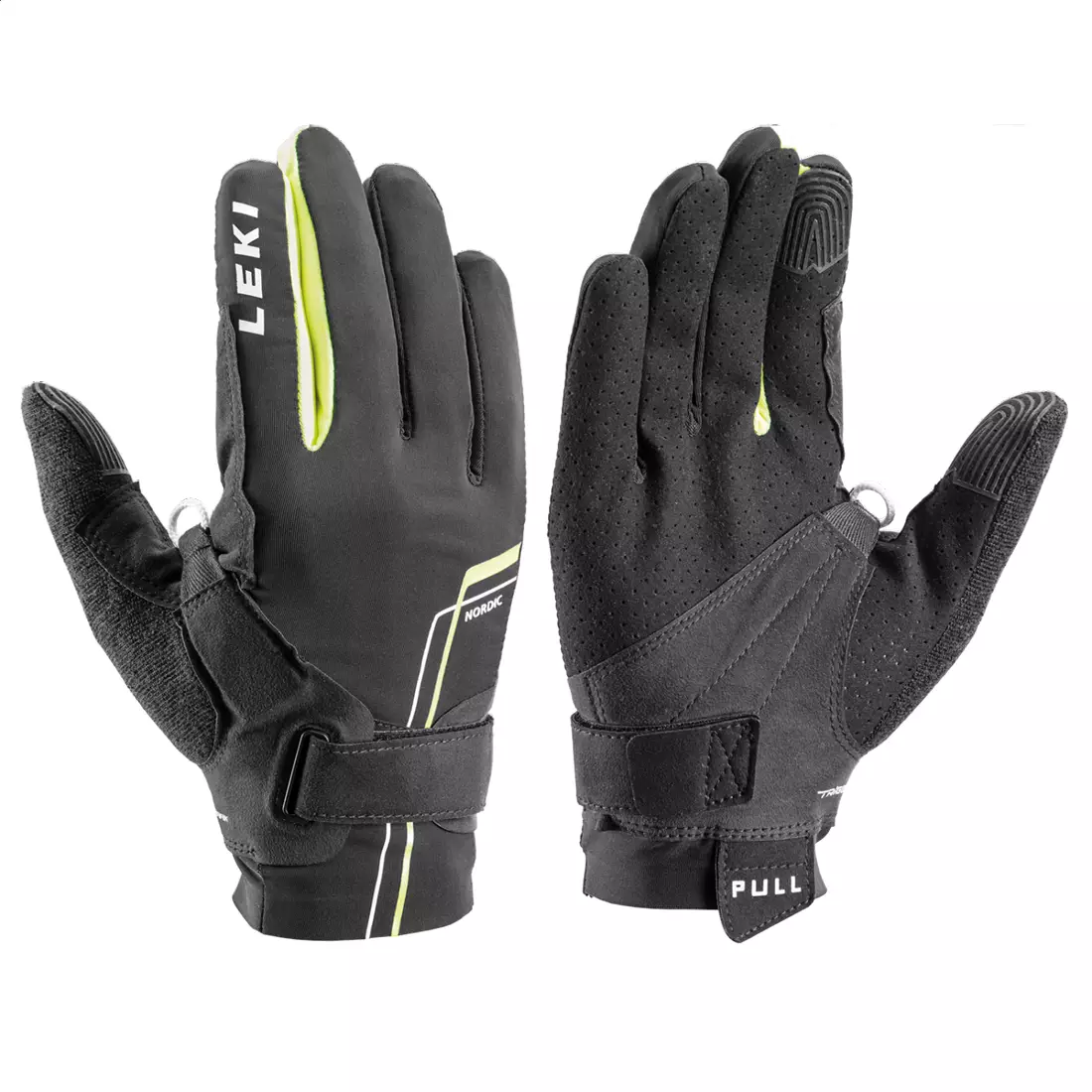 LEKI Nordic Walking gloves, Nordic Move Shark, black-yellow, 649701302110