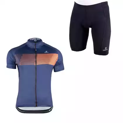 [Zestaw] DEKO STYLE-0421 Men bike t-shirt, Navy blue + DEKO POCKET men's cycling shorts, black