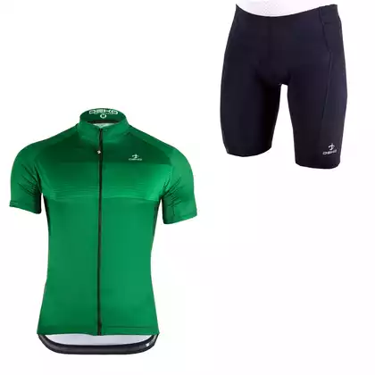 [Zestaw] DEKO STYLE-0421 Men bike t-shirt, green + DEKO POCKET men's cycling shorts, black