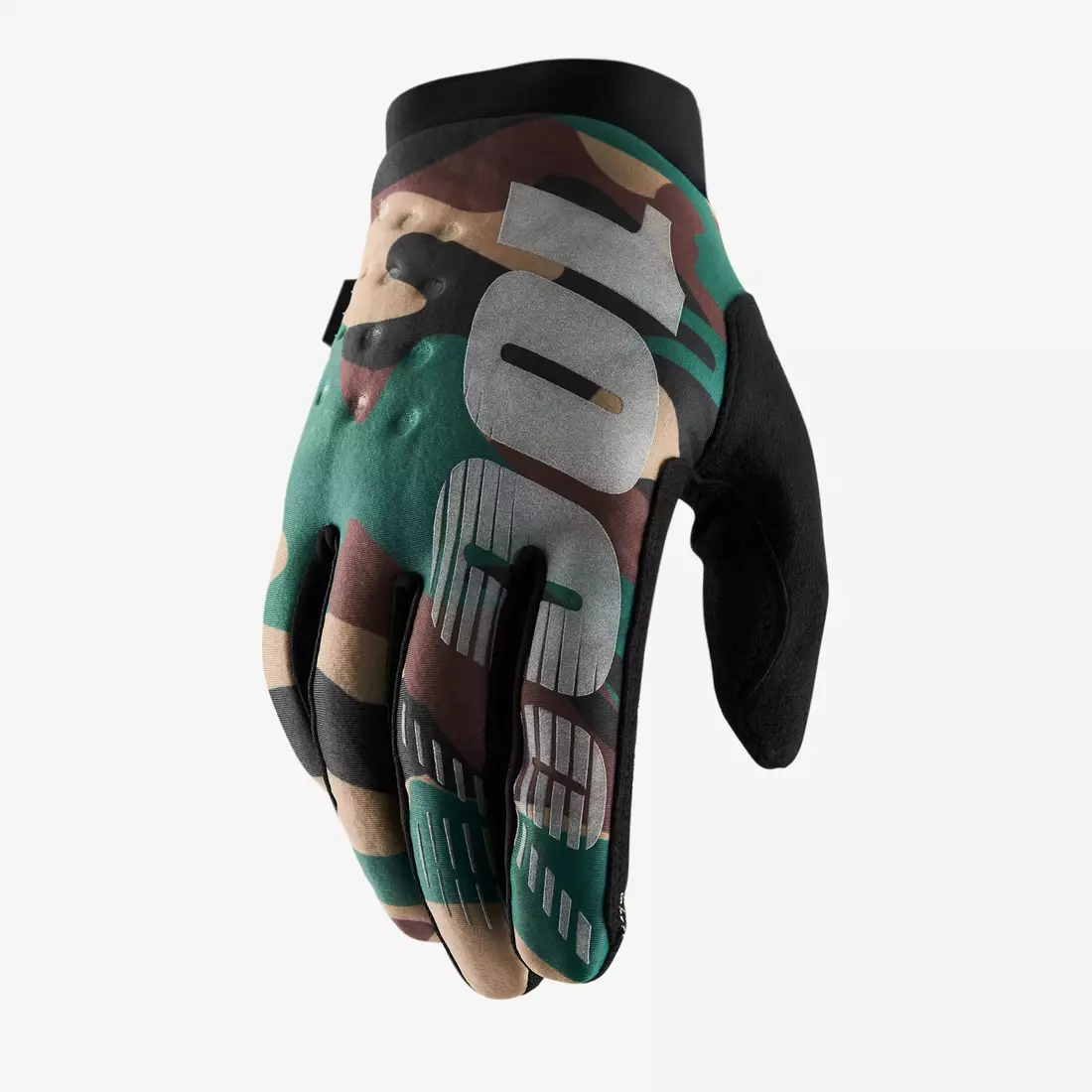 100% BRISKER Cold Weather Cycling gloves, black / camo