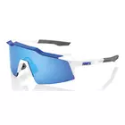 100% sports glasses SPEEDCRAFT SL (HiPER Blue Multilayer Mirror Lens) Matte White/Metallic Blue STO-61002-407-01