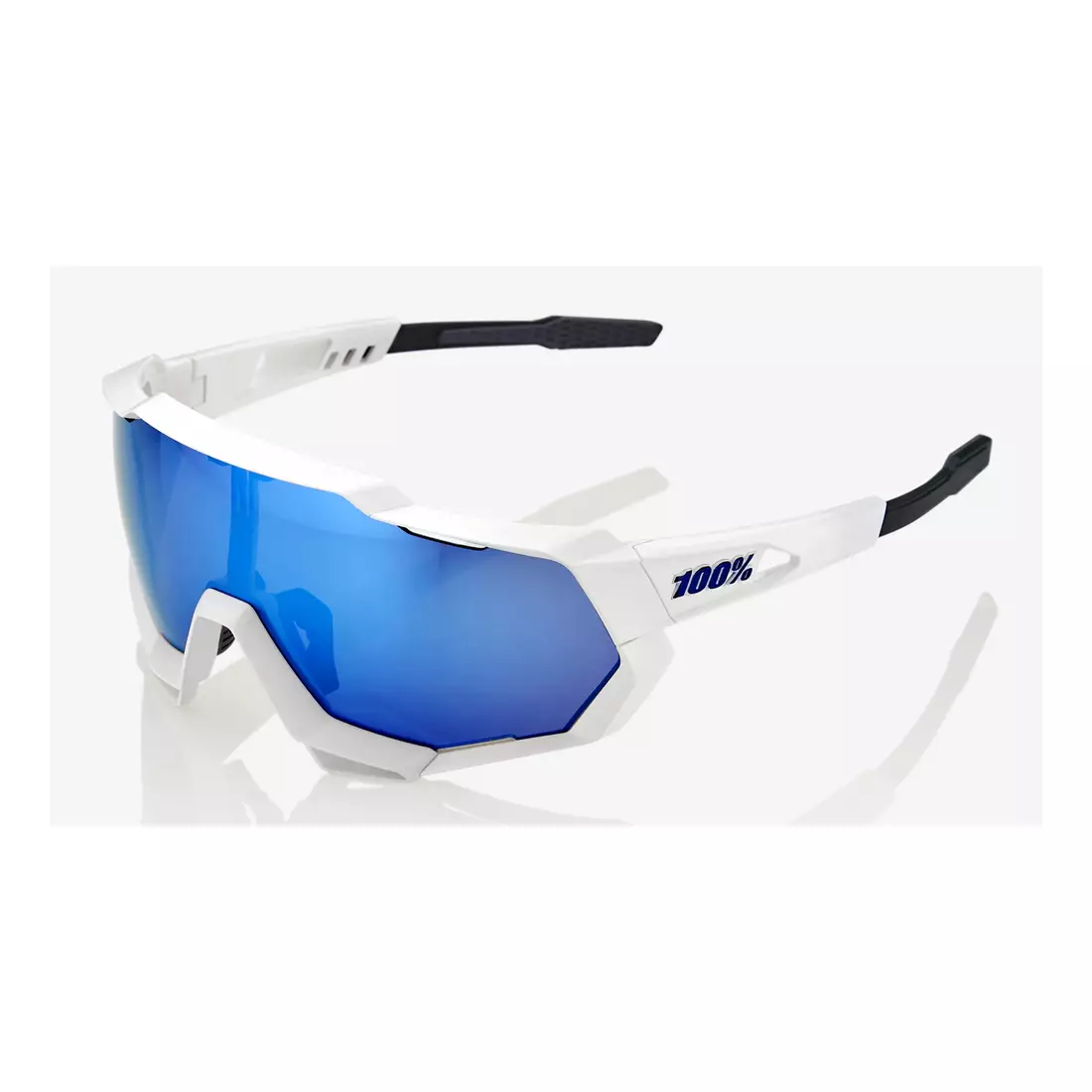 100% sports glasses SPEEDTRAP (HiPER Blue Multilayer Mirror Lens) Matte White STO-61023-407-01
