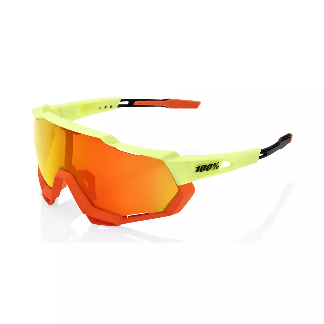 100% sports glasses SPEEDTRAP (HiPER Red Multilayer Mirror Lens) Soft Tact Black STO-61023-412-01