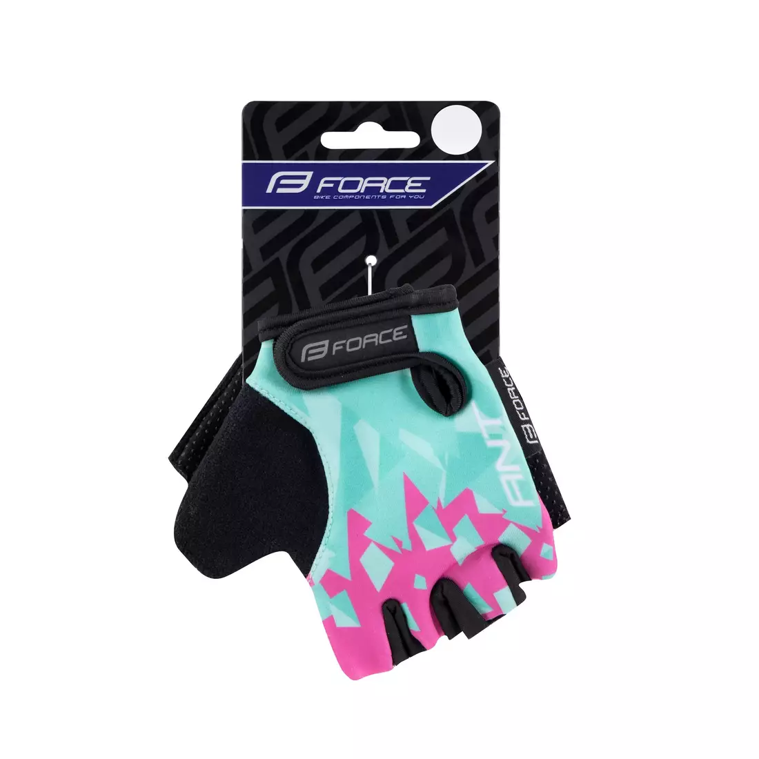 FORCE Children's cycling gloves ANT, turquoise-pink, 9053238