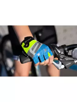 FORCE Children's cycling gloves SQUARE, fluo-blue 9053241