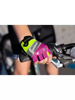 FORCE Children's cycling gloves SQUARE, fluo-pink, 9053242
