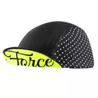 FORCE Cycling cap with a visor POINTS, black and fluo 903021