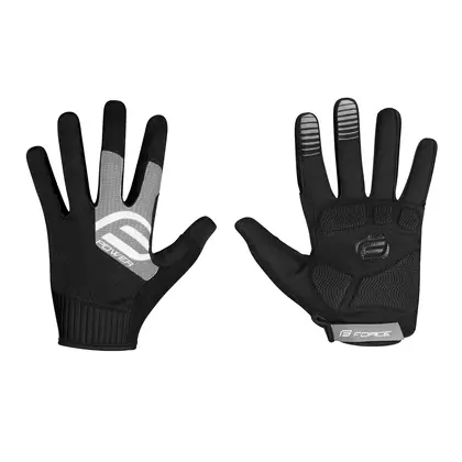 FORCE Cycling gloves MTB POWER, black and gray, 9056934