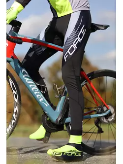 FORCE Cycling pants with braces, F58, black and gray, 900435