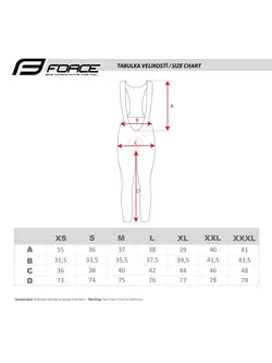 FORCE Cycling pants with braces, F58, black and gray, 900435
