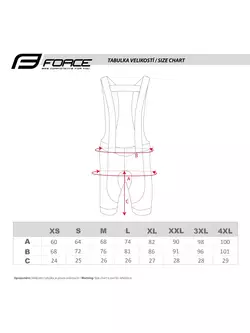 FORCE Cycling shorts with braces FASHION, black and fluo, 900297