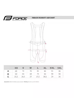 FORCE Cycling shorts with braces TEAM PRO PLUS, black and white, 900804