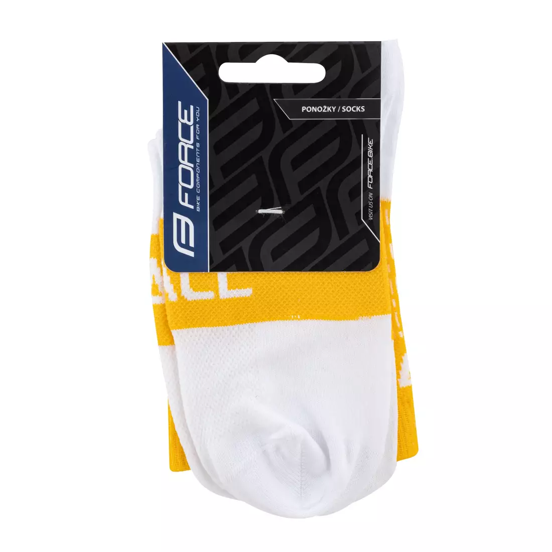 FORCE Cycling / sports socks TRACE, yellow and white 900900