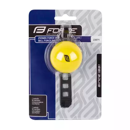 FORCE Electric bicycle bell DIGI, yellow 23071