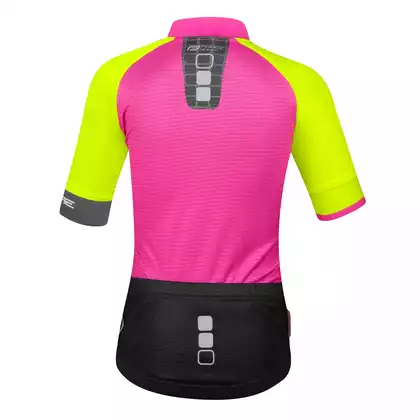 FORCE children's bicycle jersey FORCE KID-3 SQUARE fluo/pink 9001042