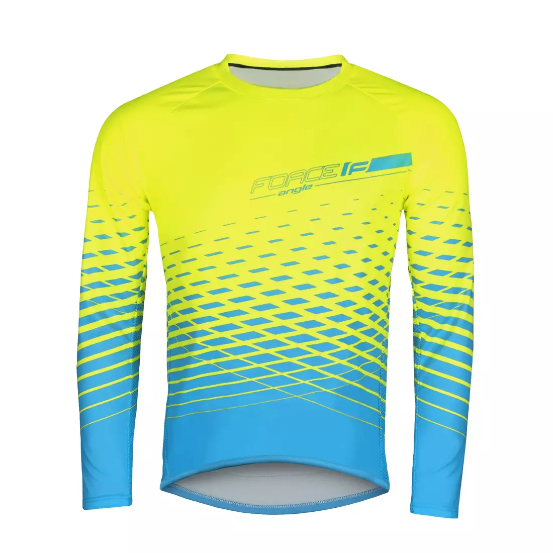 FORCE Long sleeve cycling jersey MTB ANGLE, fluo-blue, 9001445