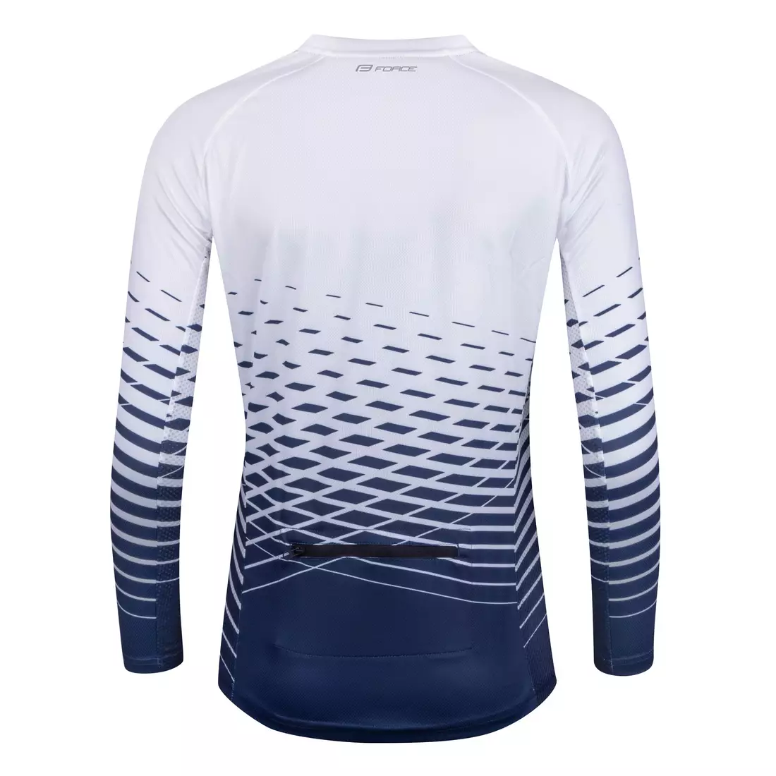FORCE Long sleeve cycling jersey MTB ANGLE, white and blue, 9001430