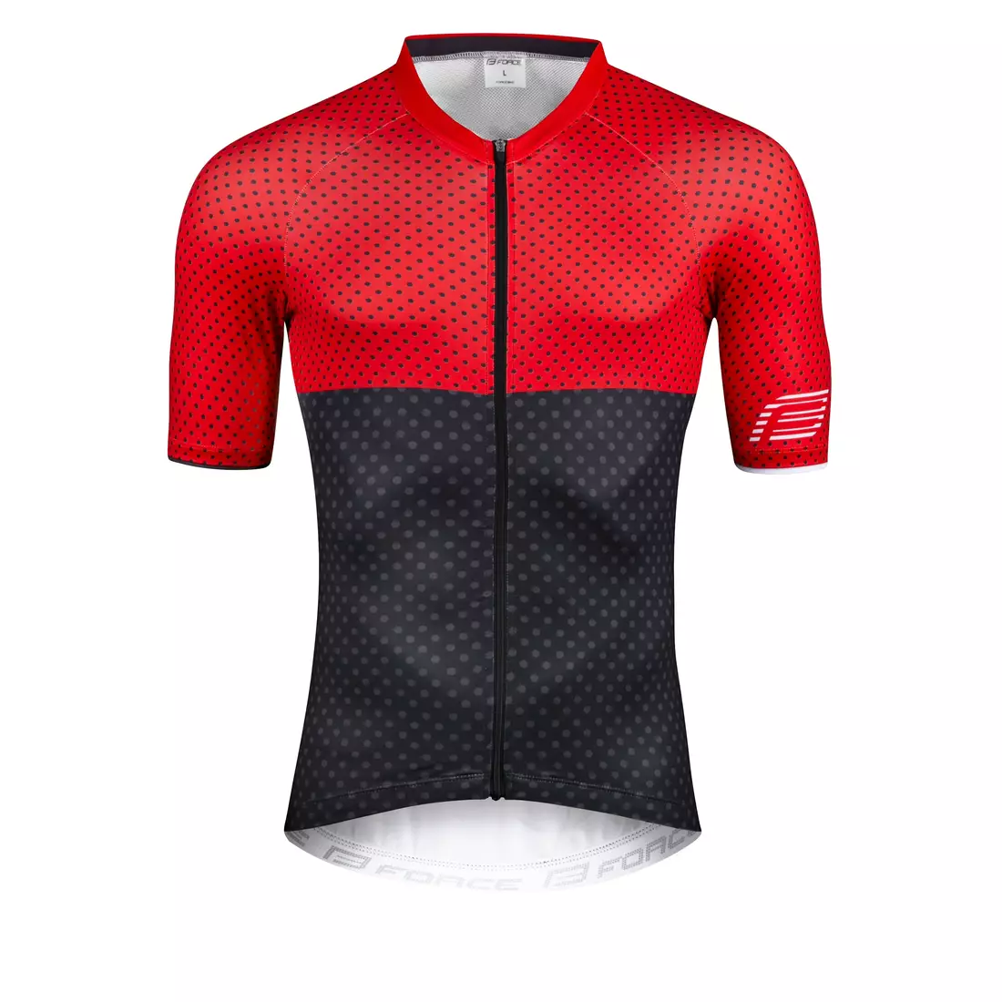 FORCE Men's cycling jersey POINTS, red-gray, 9001331