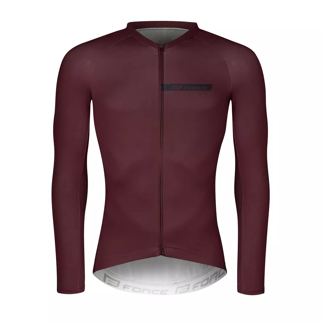 FORCE Men's long sleeve cycling jersey CHARM, claret, 9001442