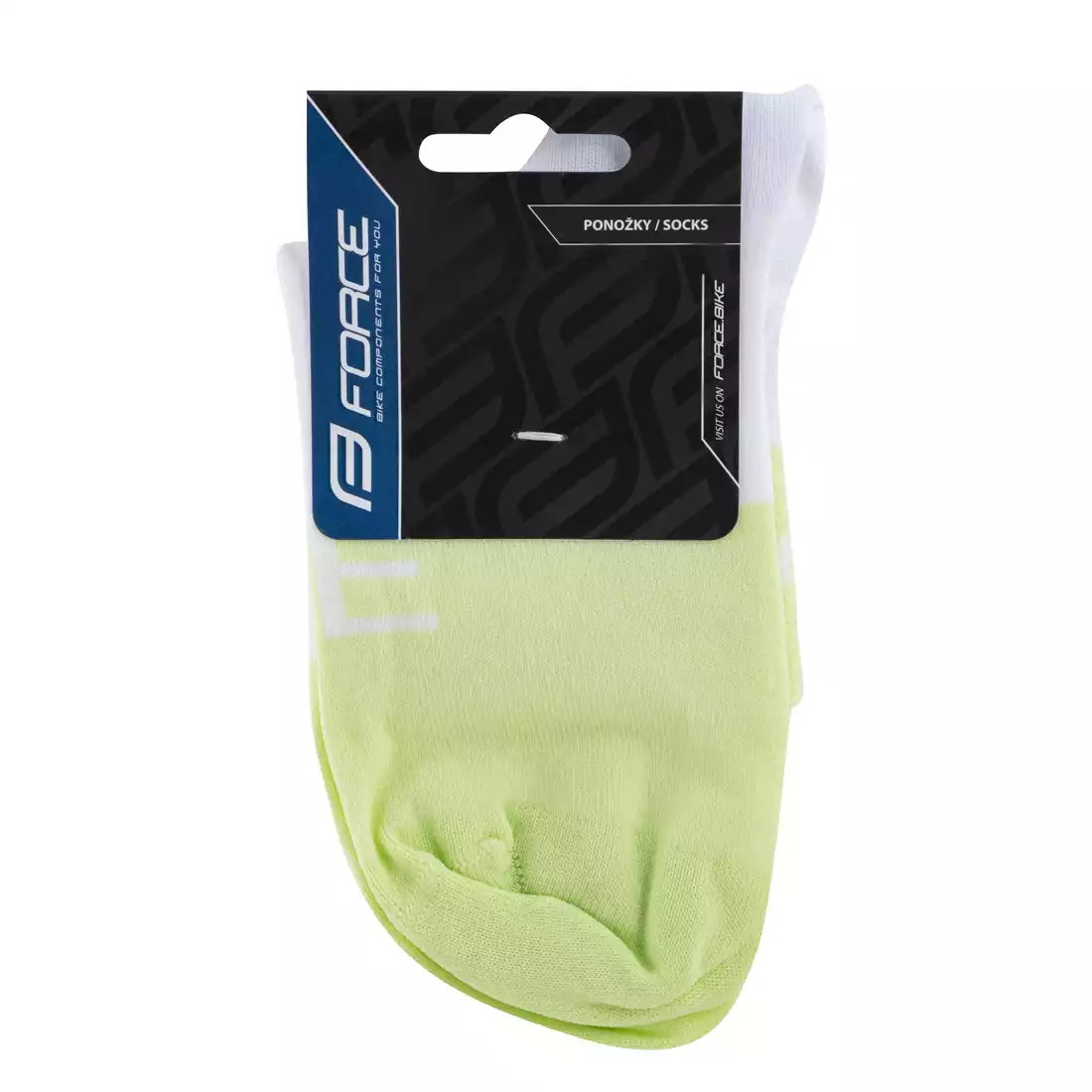 FORCE ONE Bicycle socks, green and white