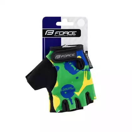 FORCE children's cycling gloves PLANETS yellow/green 9053233