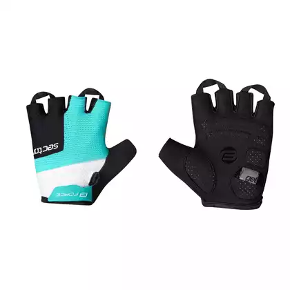FORCE Women's cycling gloves, SECTOR LADY, black and turquoise, 9052567