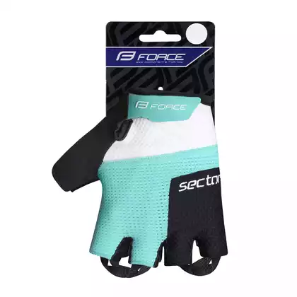 FORCE SECTOR LADY women's cycling gloves, black and turquoise