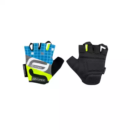 FORCE Children's cycling gloves SQUARE, fluo-blue 9053241