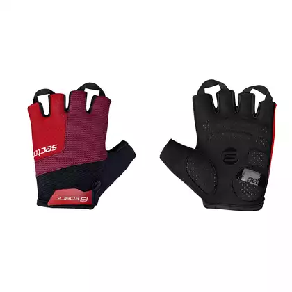 FORCE Cycling gloves SECTOR, black and red 9052562
