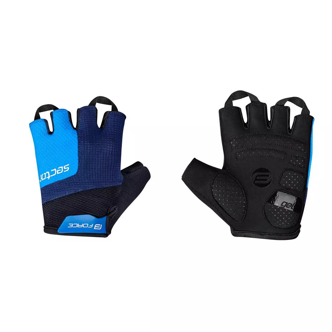 FORCE SECTOR cycling gloves unisex, black and blue