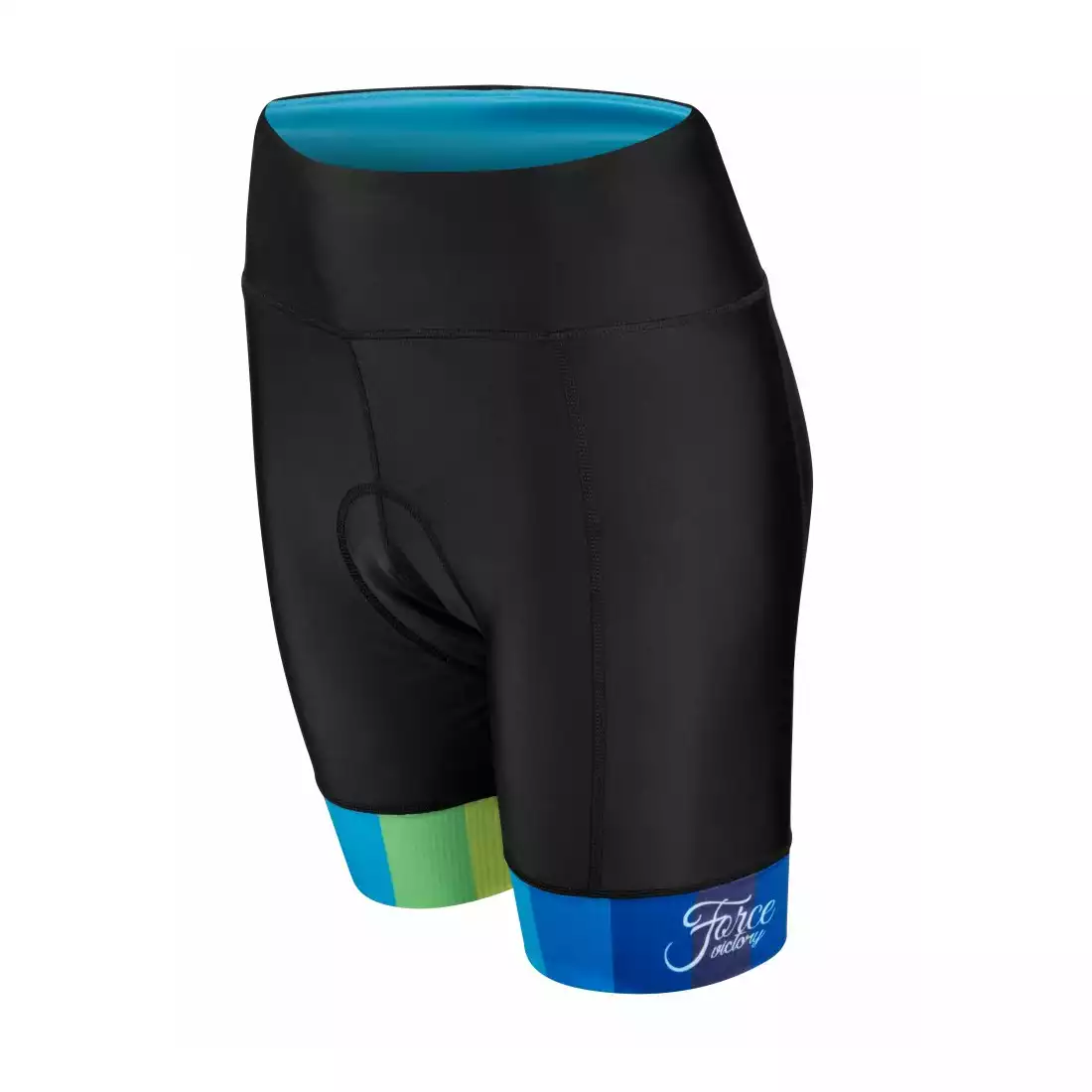 FORCE VICTORY women's cycling shorts with an insert, black and blue