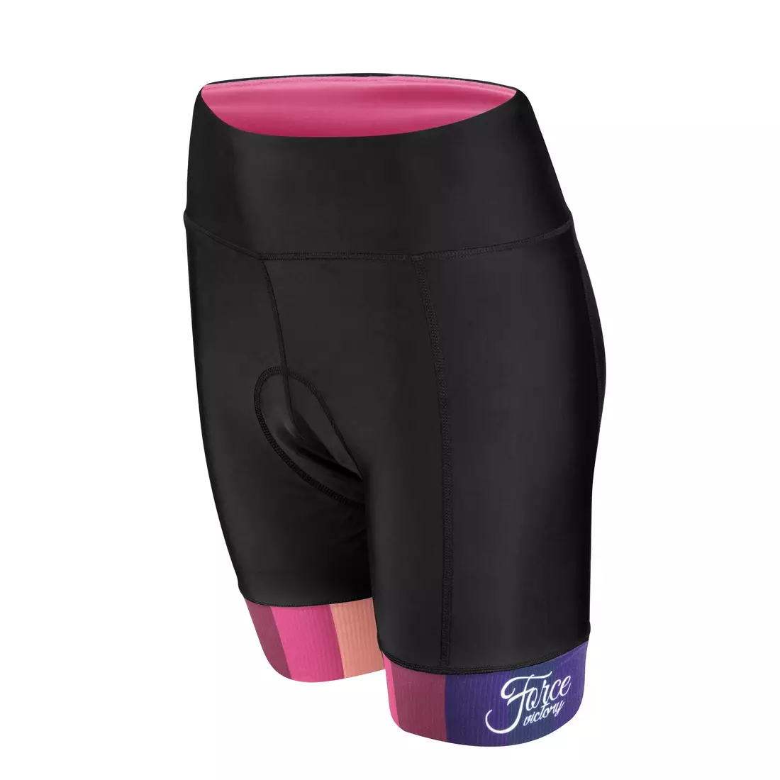 FORCE VICTORY women's cycling shorts with an insert, black and pink