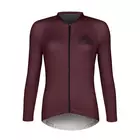 FORCE Women's long sleeve cycling jersey CHARM, claret, 9001436