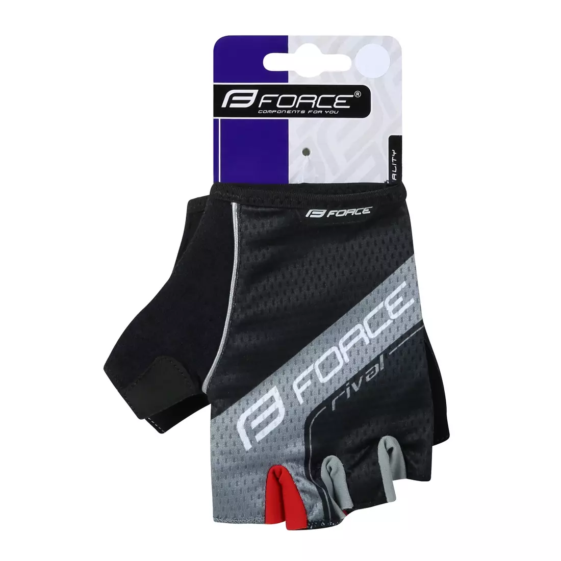 FORCE bicycle gloves rival RIVAL, black and gray, 9052441