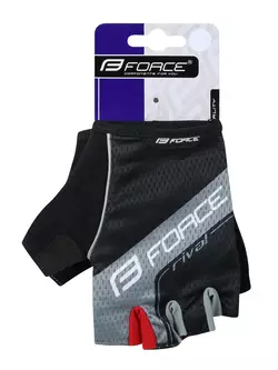 FORCE bicycle gloves rival RIVAL, black and gray, 9052441