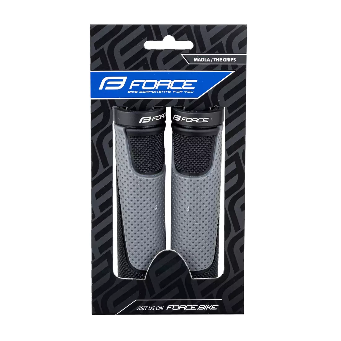 FORCE bicycle handlebar grips ROSS black and gray 38263