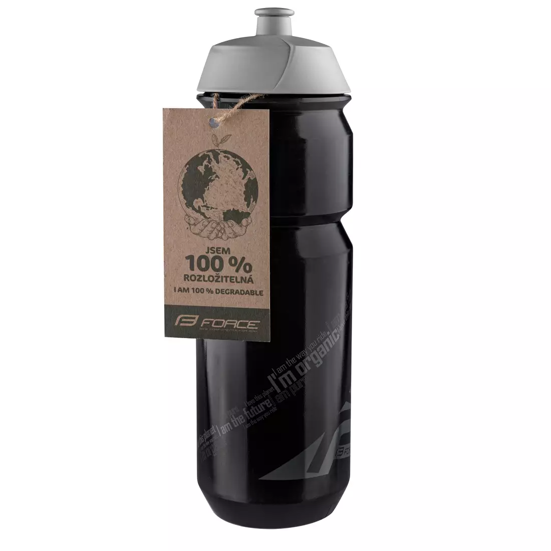 FORCE bicycle water bottle BIO 750ml black/grey 25566