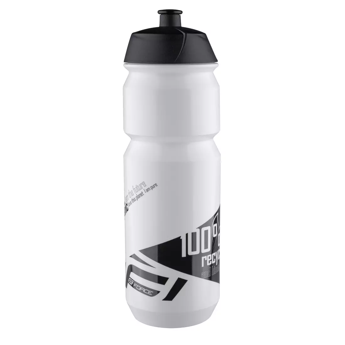 FORCE bicycle water bottle BIO 750ml black/white 25564