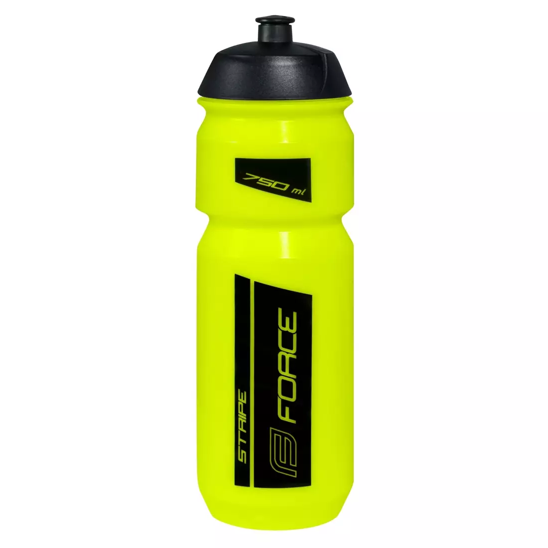 FORCE bicycle water bottle STRIPE 750ml fluo black 251984