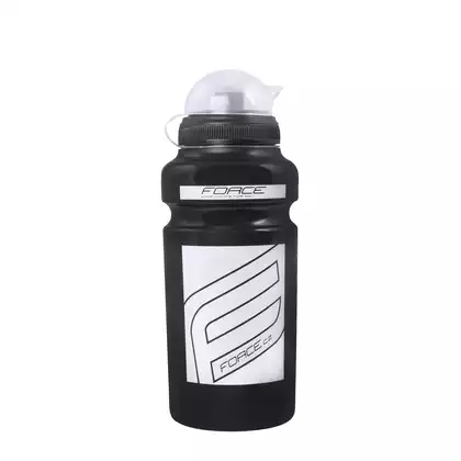 FORCE bicycle water bottle &quot;F“ 0,5 L black/white 250729
