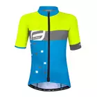 FORCE children's bicycle jersey KID-3 SQUARE fluo blue 9001041-KID3