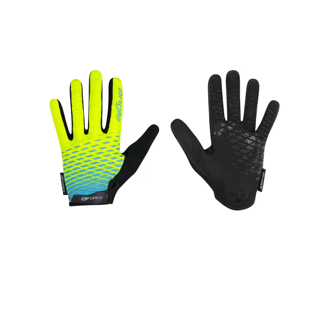 FORCE children's cycling gloves KID MTB ANGLE fluo blue 90572005