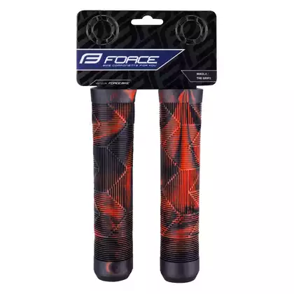 FORCE bicycle handlebar grips BMX 145, black and red 382084