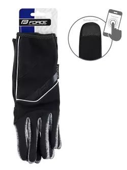 FORCE cycling gloves softshell GALE black 9056952